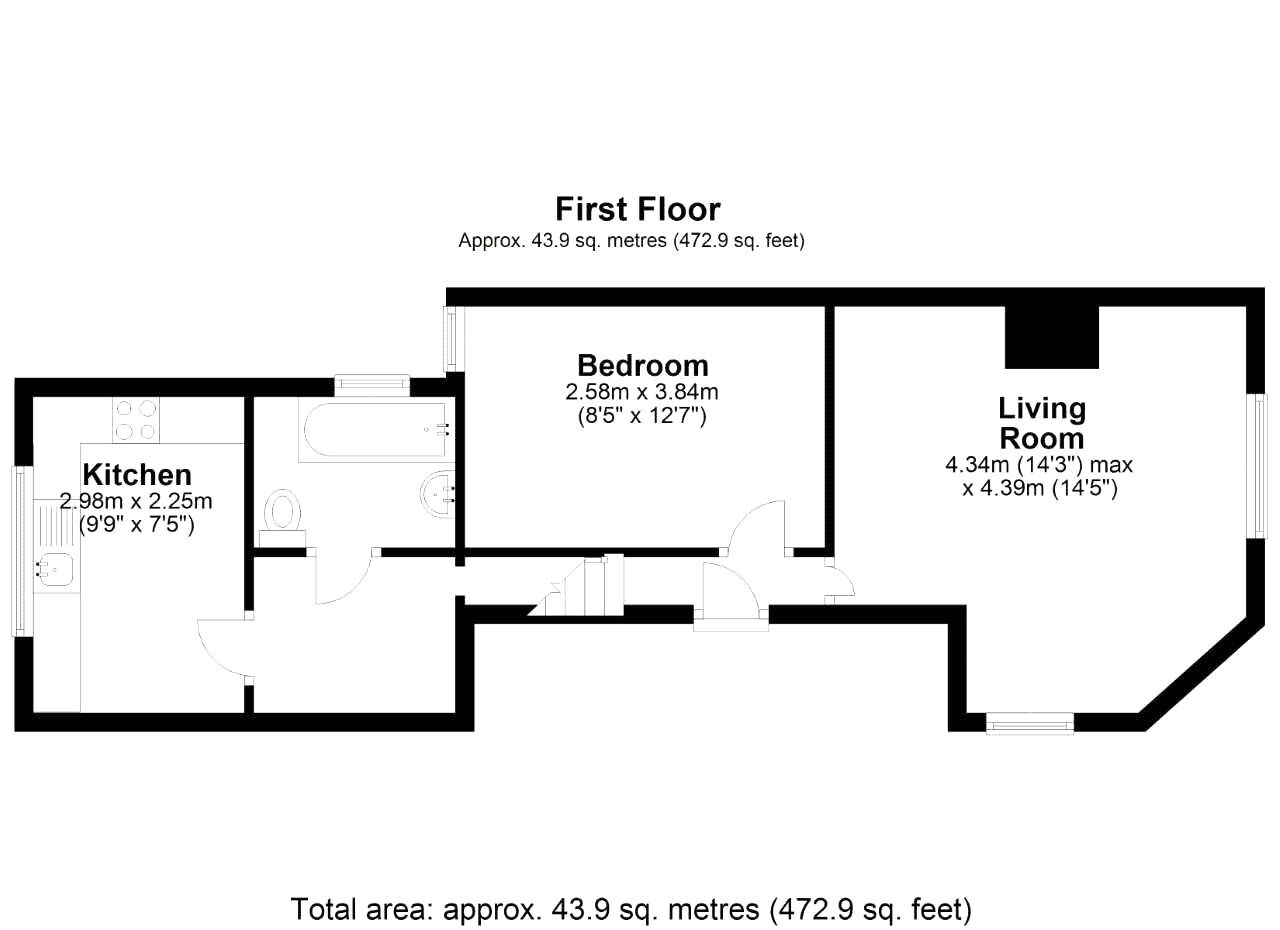 Floorplan of 1 bedroom  Flat to rent, Furley Road, London, SE15