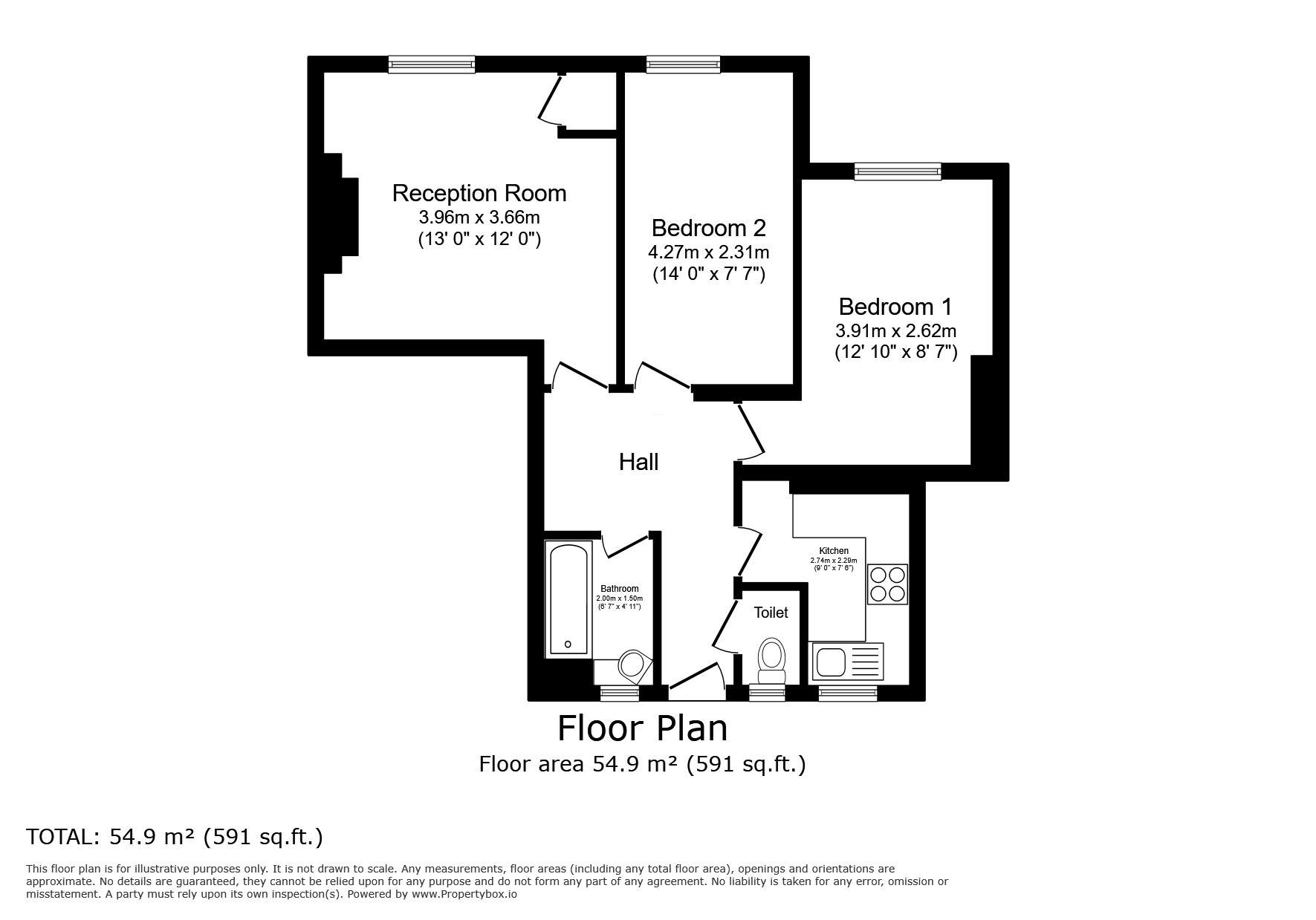 Floorplan of 2 bedroom  Flat for sale, Falmouth Road, Whitworth House, Falmouth Road, London, SE1