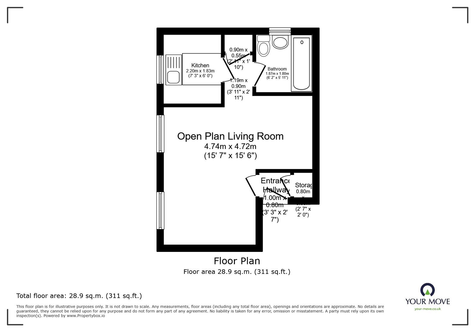 Floorplan of  Flat for sale, Myers Lane, London, SE14