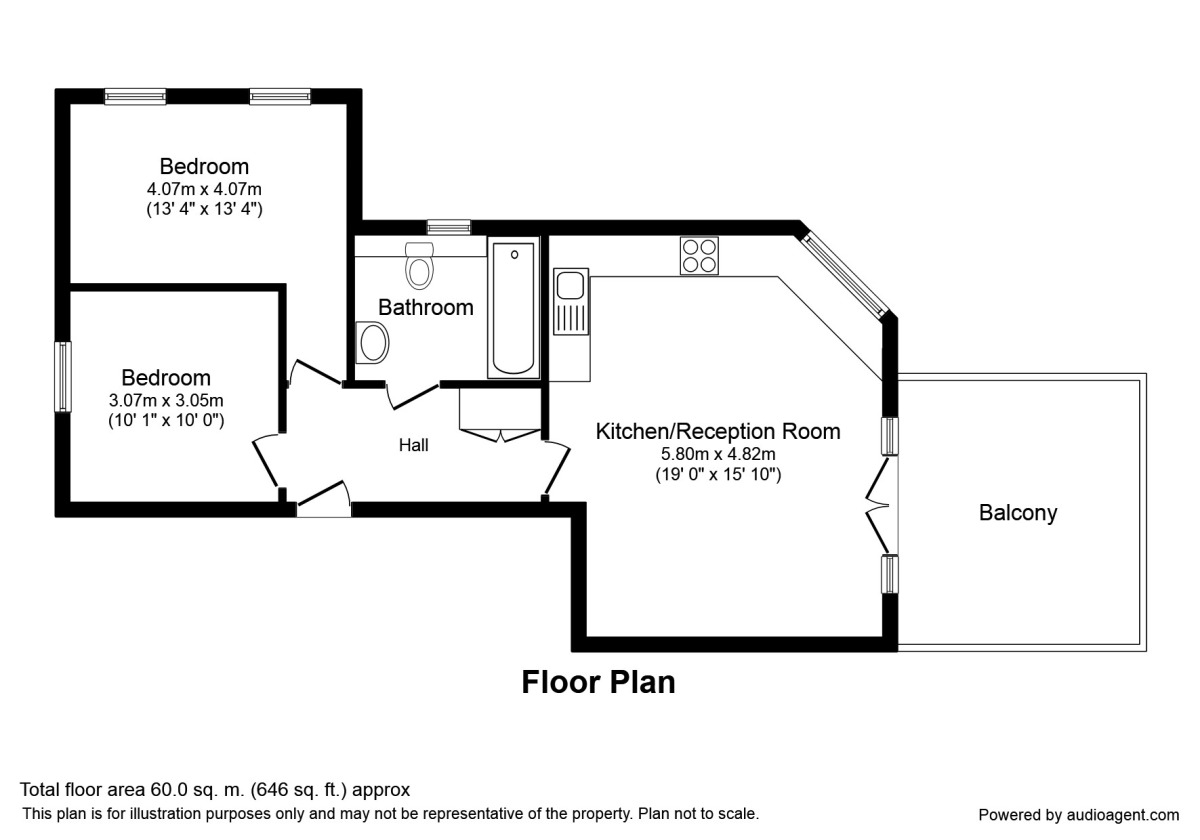 Floorplan of 2 bedroom  Flat for sale, Besson Street, London, SE14