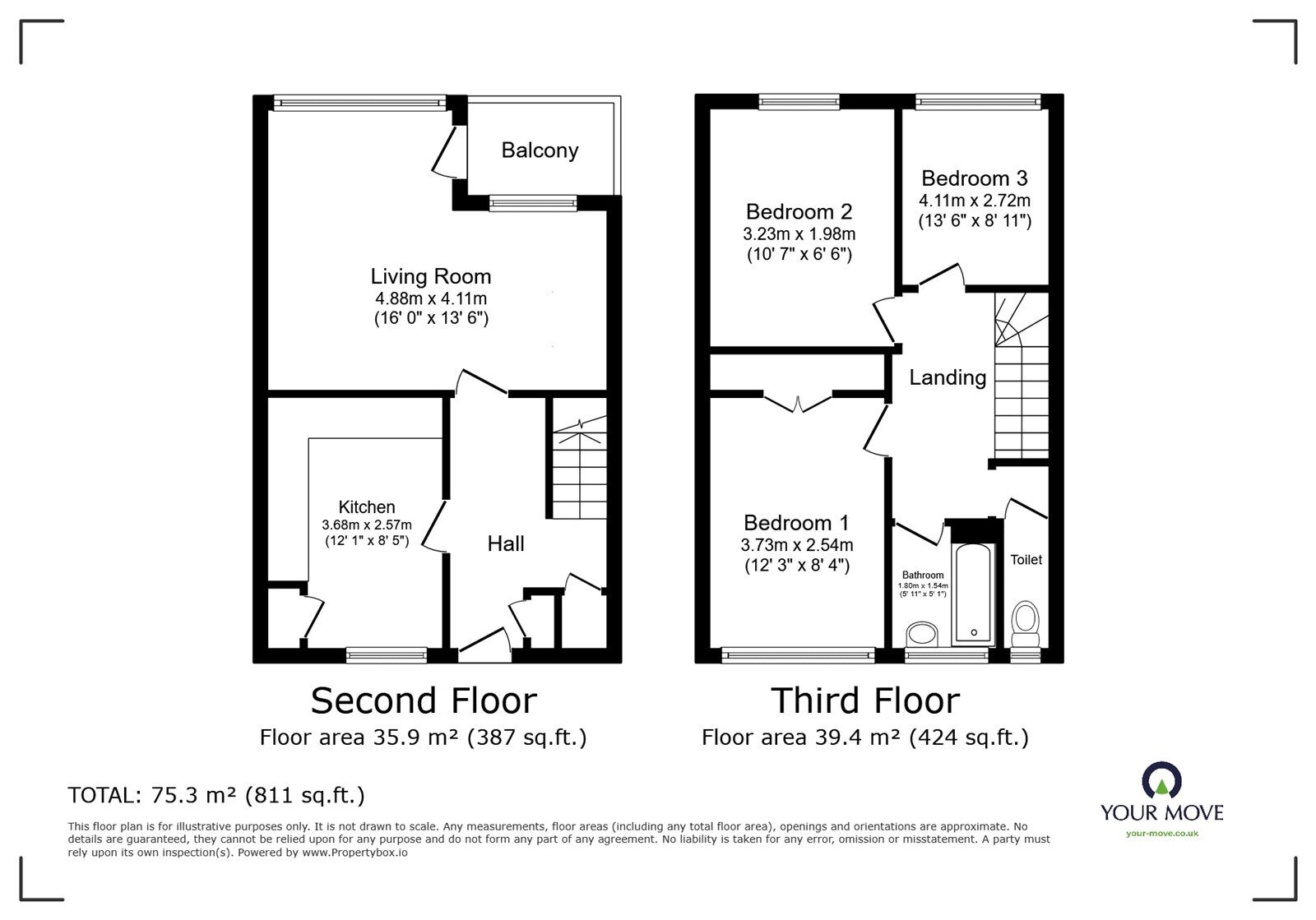 Floorplan of 3 bedroom  Flat for sale, Goldsmith Road, London, SE15