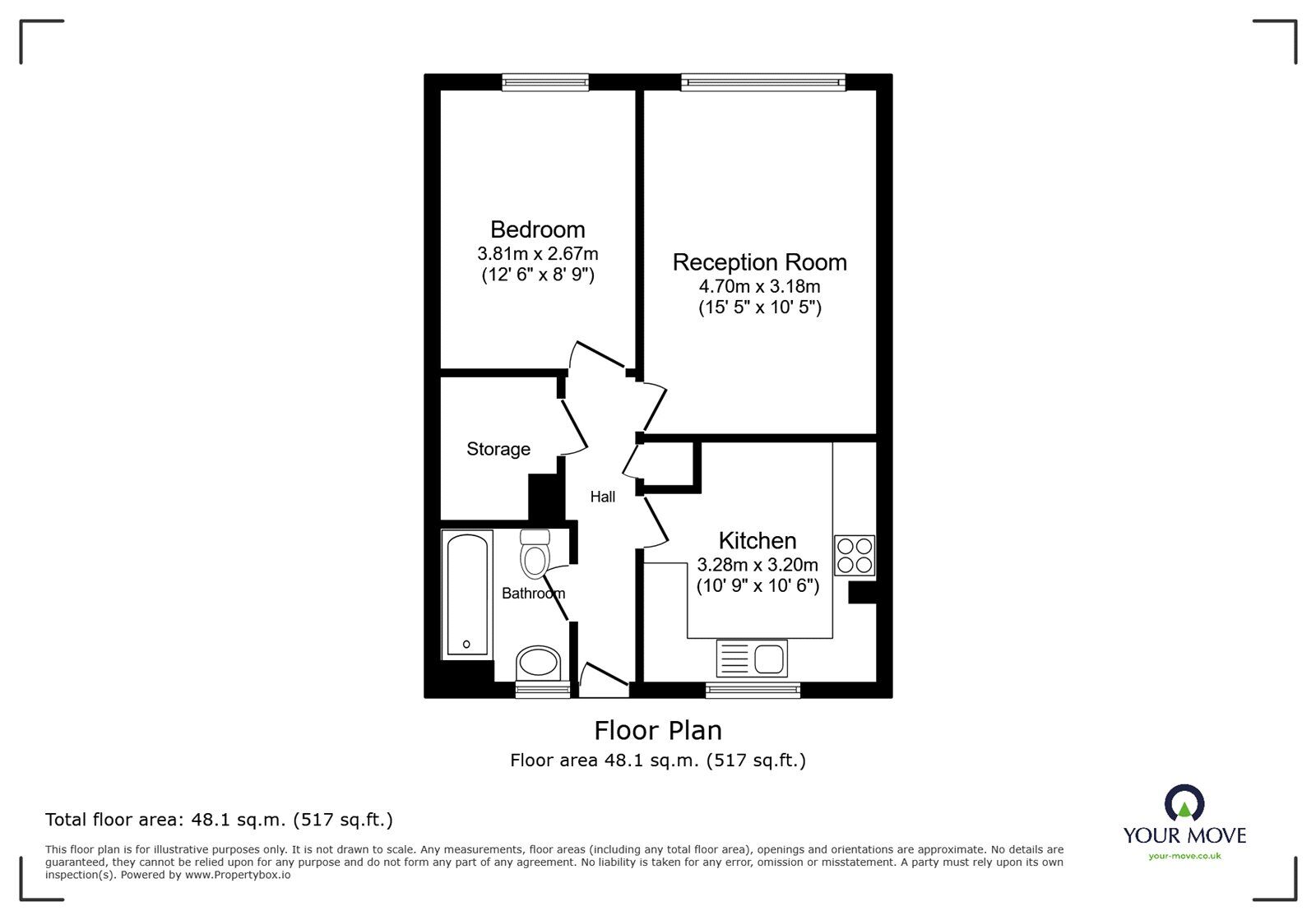 Floorplan of 1 bedroom  Flat for sale, McNeil Road, London, SE5