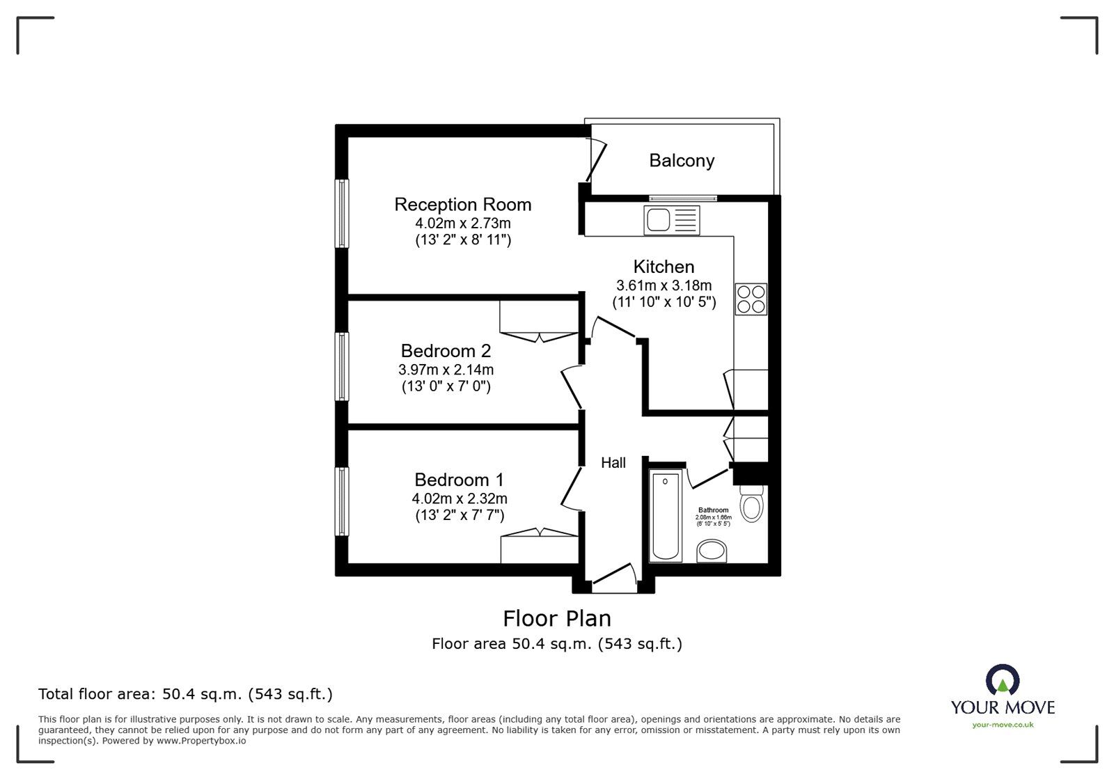 Floorplan of 2 bedroom  Flat for sale, Stembridge Road, London, SE20