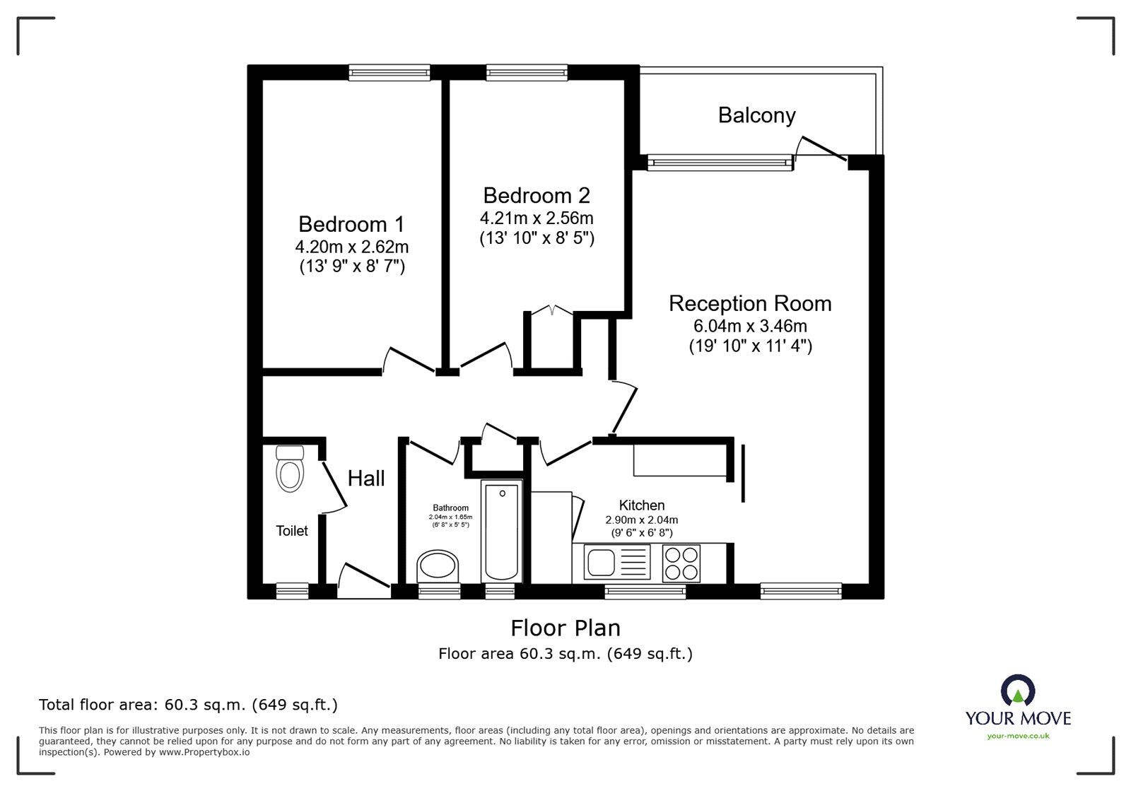 Floorplan of 2 bedroom  Flat for sale, Giffin Street, London, SE8