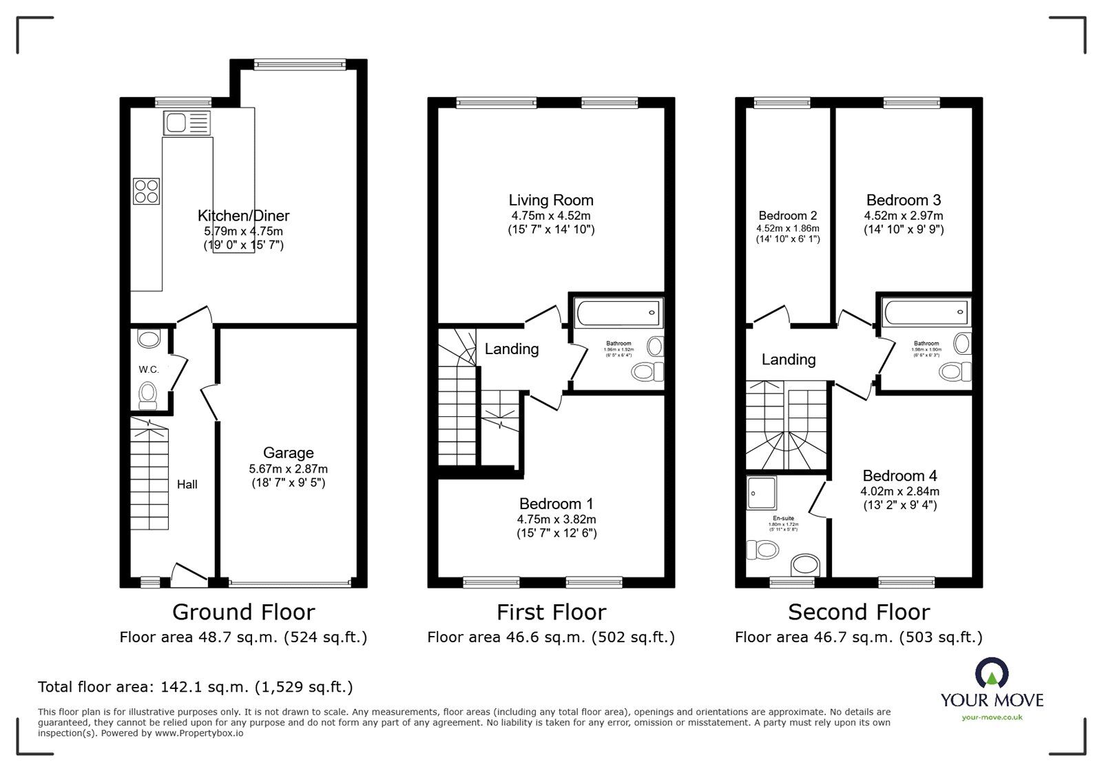 Floorplan of 4 bedroom Mid Terrace House for sale, Plough Way, London, SE16