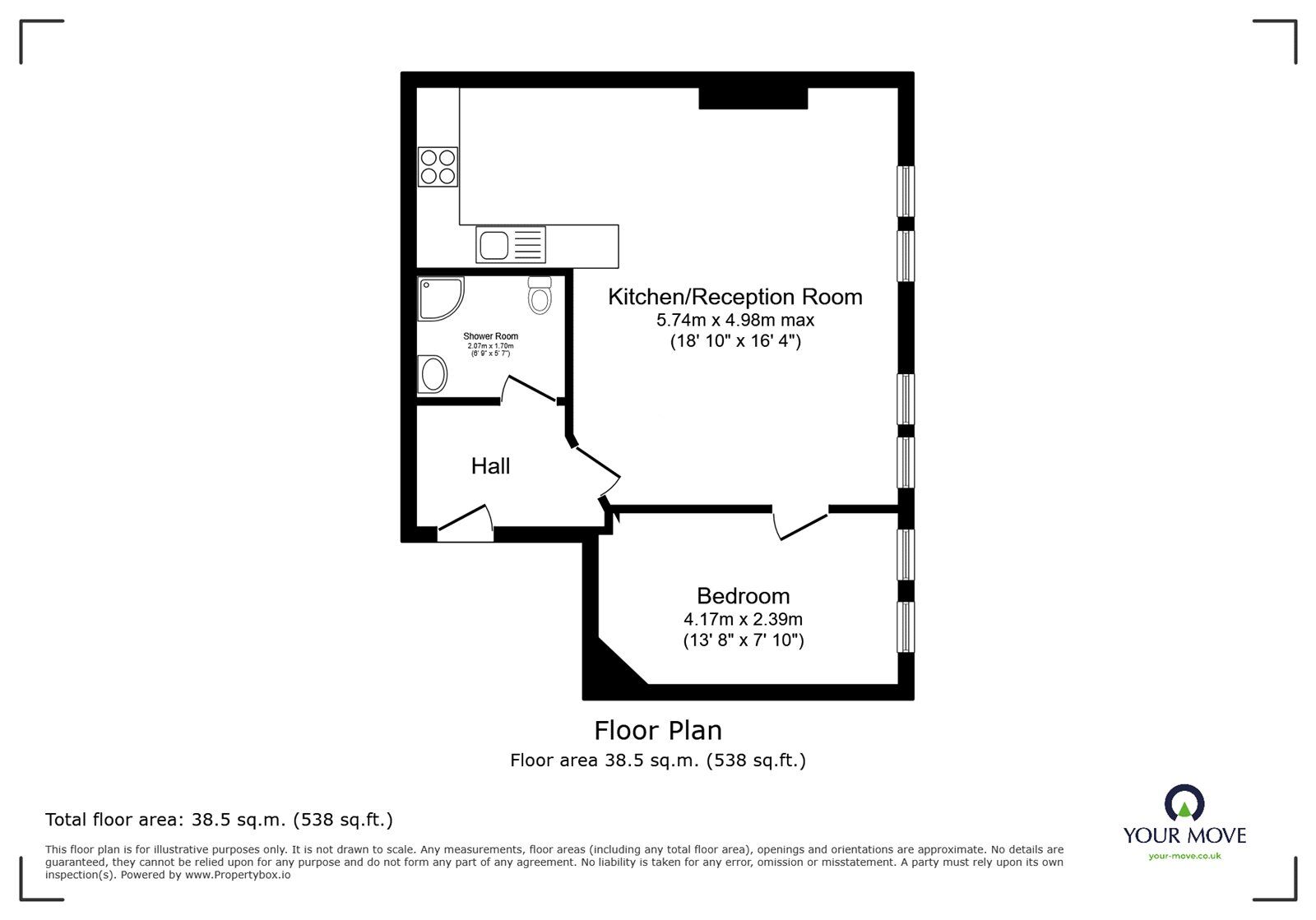 Floorplan of 1 bedroom  Flat for sale, New Cross Road, London, SE14