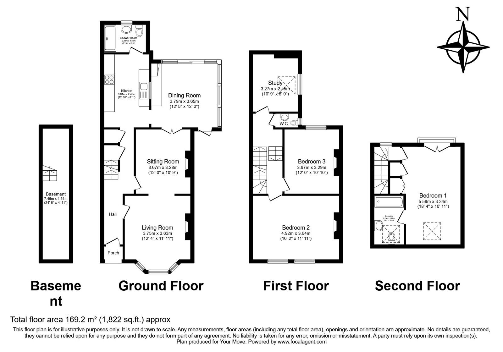 Floorplan of 4 bedroom End Terrace House for sale, Malpas Road, London, SE4