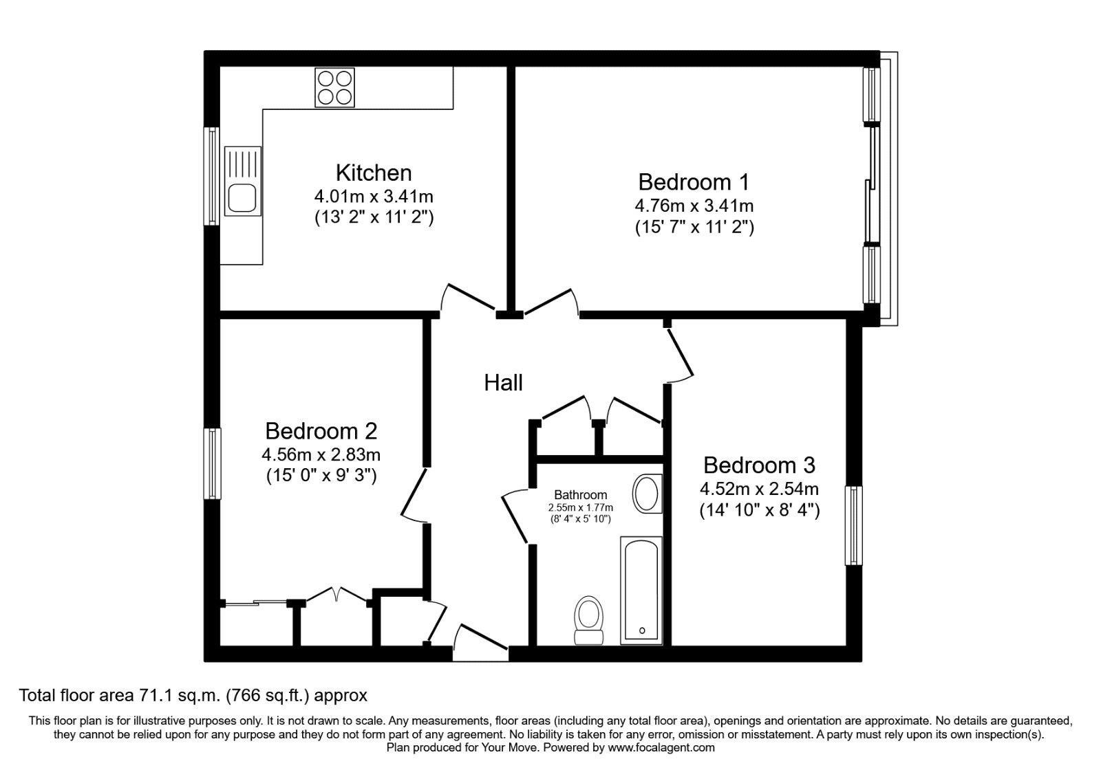 Floorplan of 2 bedroom  Flat for sale, Besson Street, London, SE14