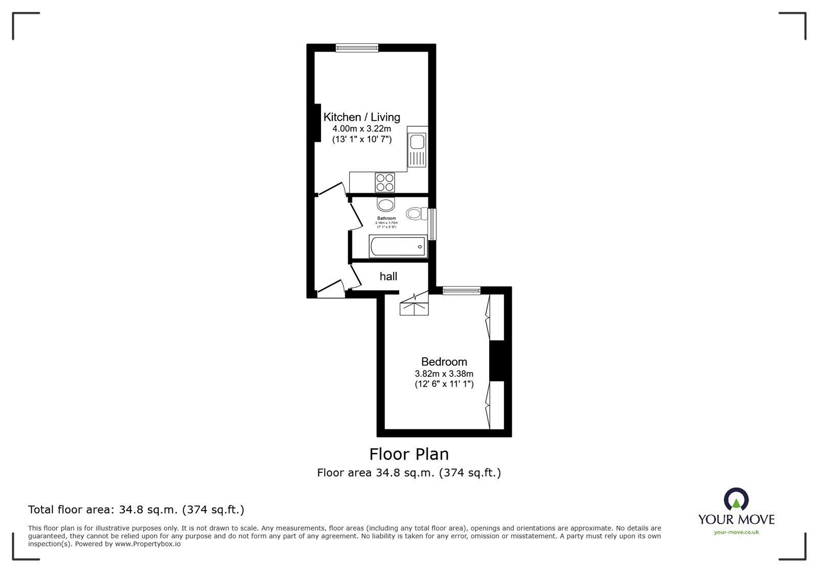 Floorplan of 1 bedroom  Flat for sale, Pepys Road, London, SE14