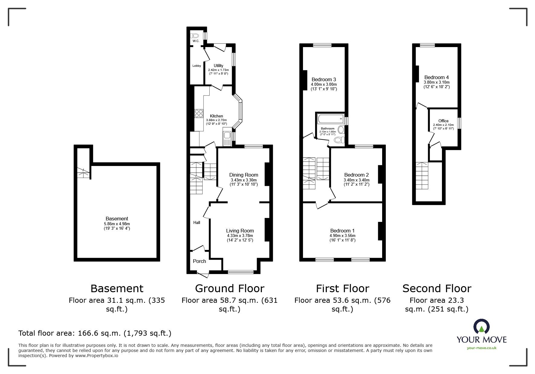 Floorplan of 4 bedroom Mid Terrace House for sale, Gellatly Road, London, SE14