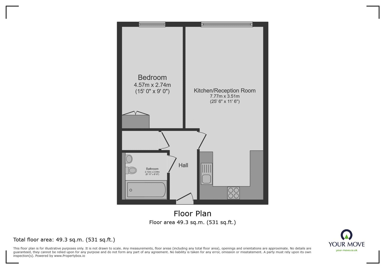 Floorplan of 1 bedroom  Flat for sale, Empire Square West, Empire Square, London, SE1