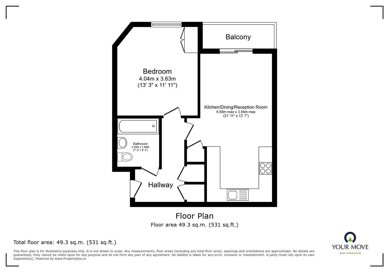 Floorplan of 1 bedroom  Flat for sale, Rye Lane, London, SE15