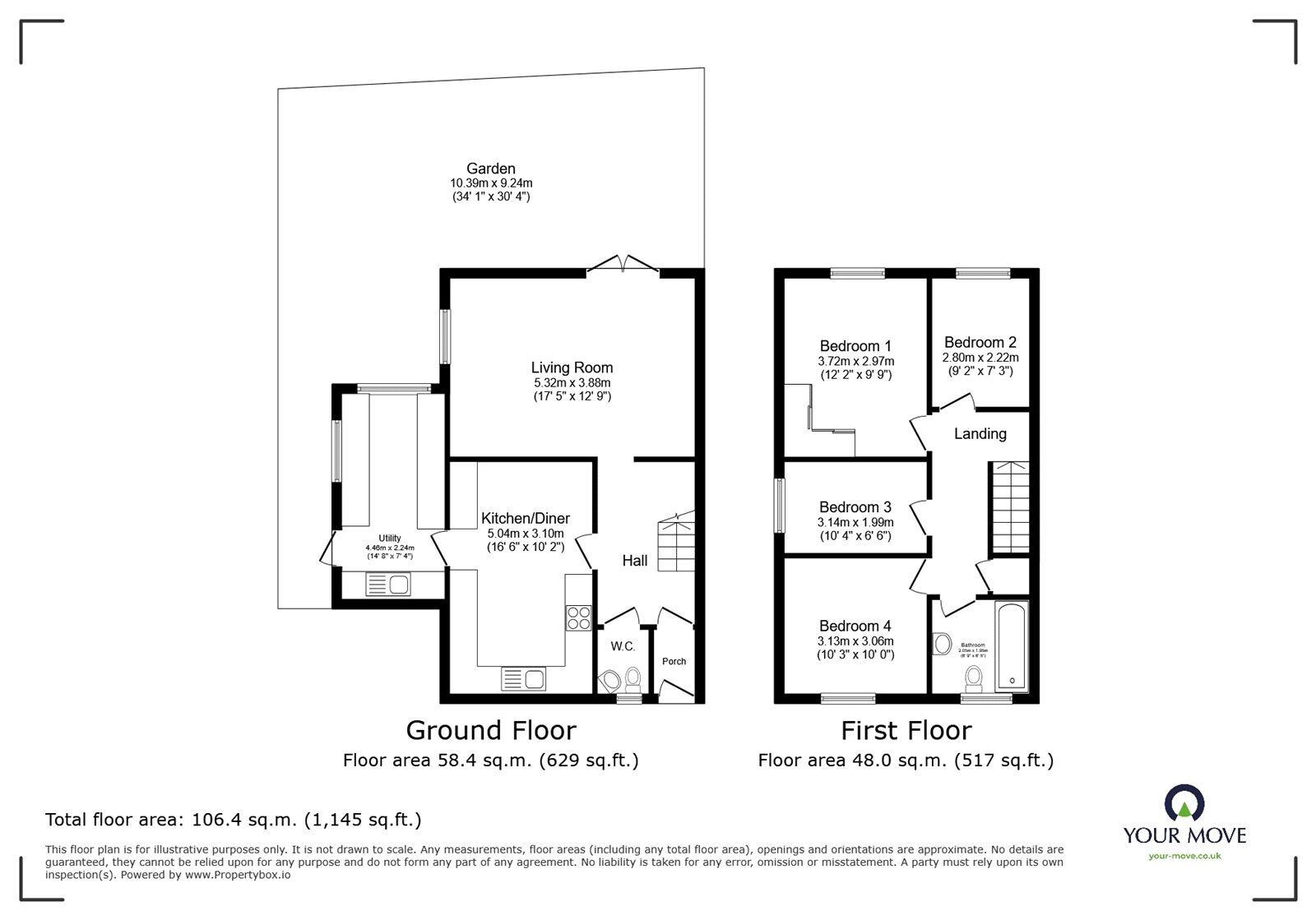 Floorplan of 4 bedroom End Terrace House for sale, Drovers Place, London, SE15
