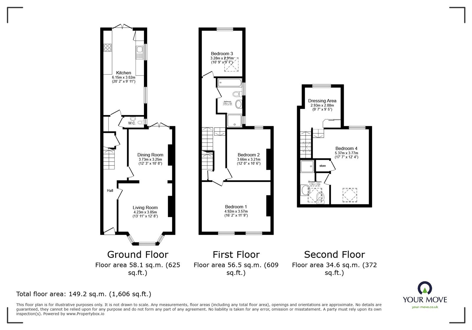 Floorplan of 4 bedroom Mid Terrace House for sale, Malpas Road, London, SE4