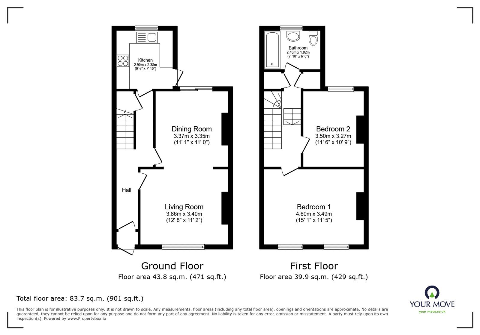 Floorplan of 2 bedroom Mid Terrace House for sale, Brocklehurst Street, London, SE14