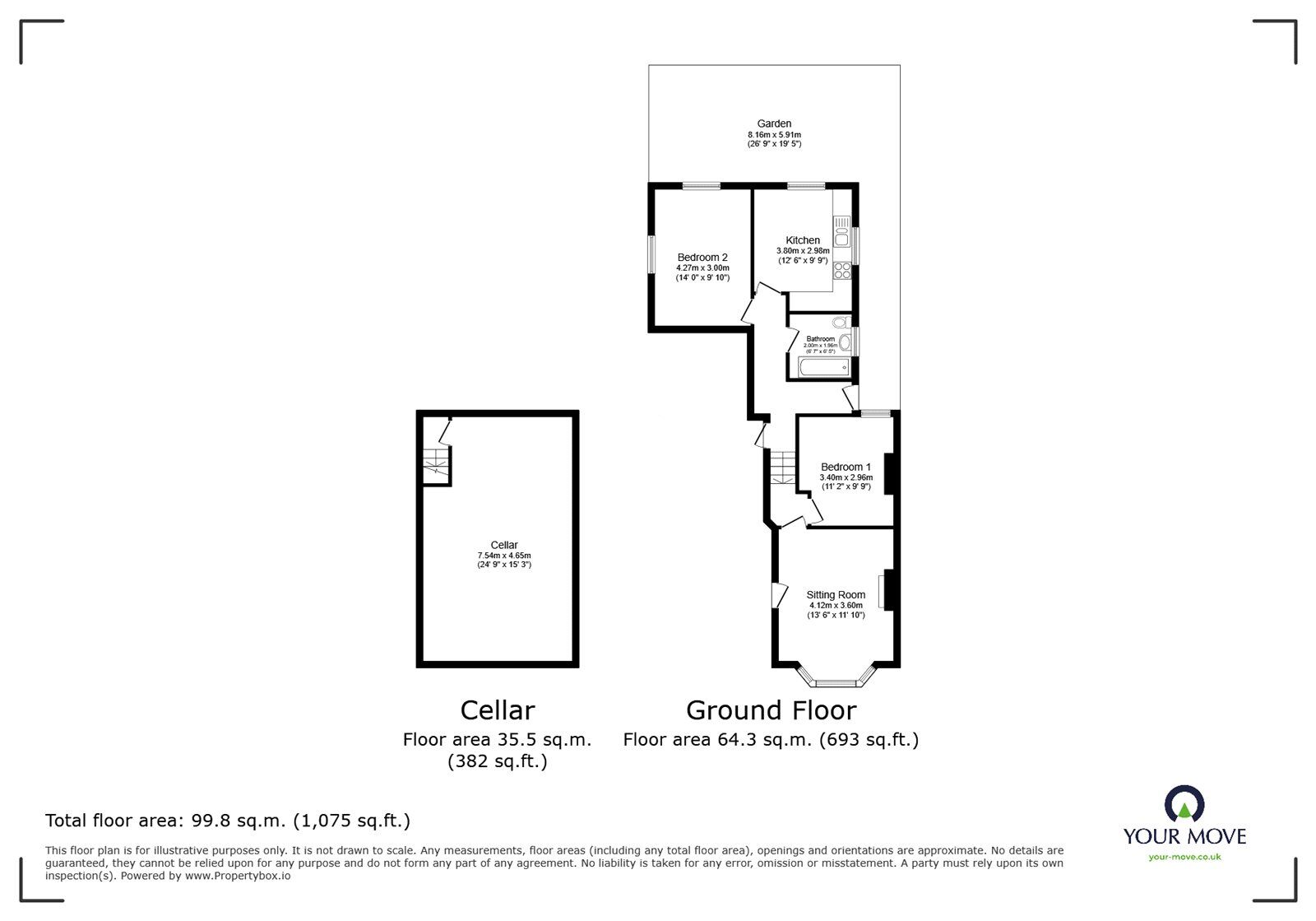 Floorplan of 2 bedroom  Flat for sale, Edric Road, London, SE14