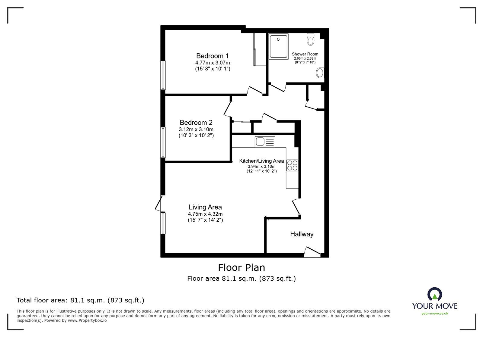 Floorplan of 2 bedroom  Flat for sale, Silwood Street, London, SE16