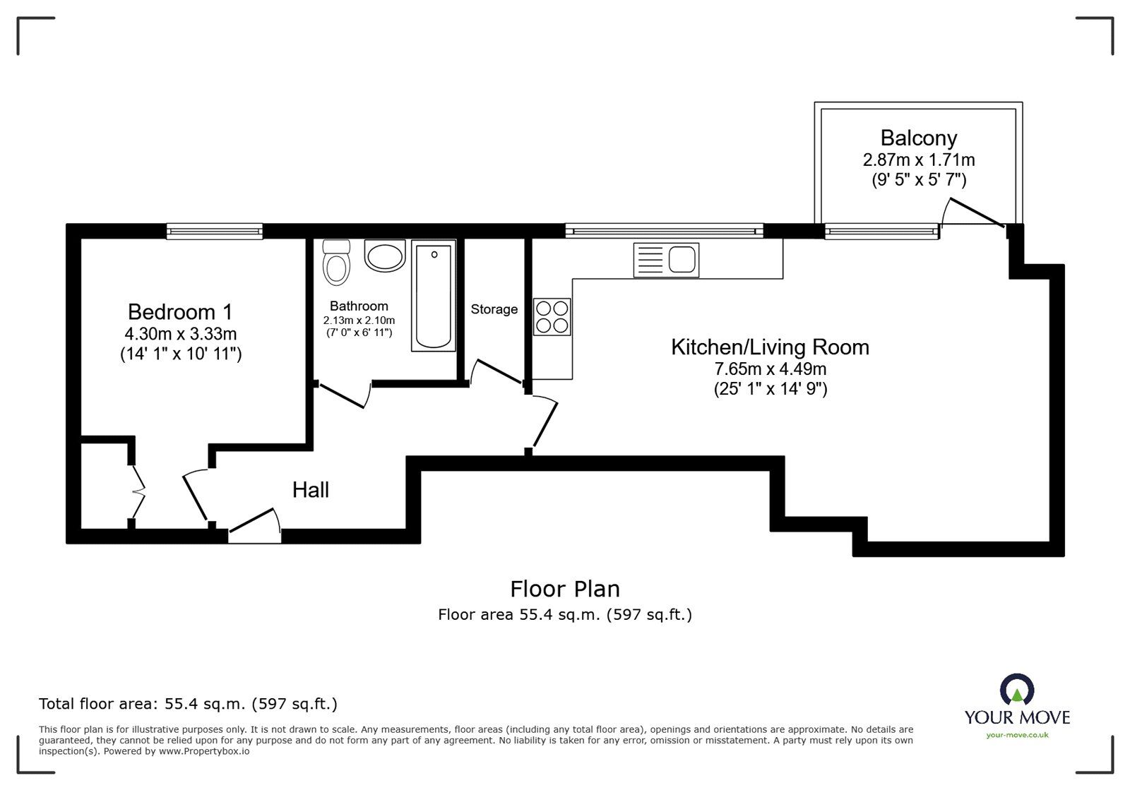 Floorplan of 1 bedroom  Flat for sale, Pomeroy Street, London, SE14