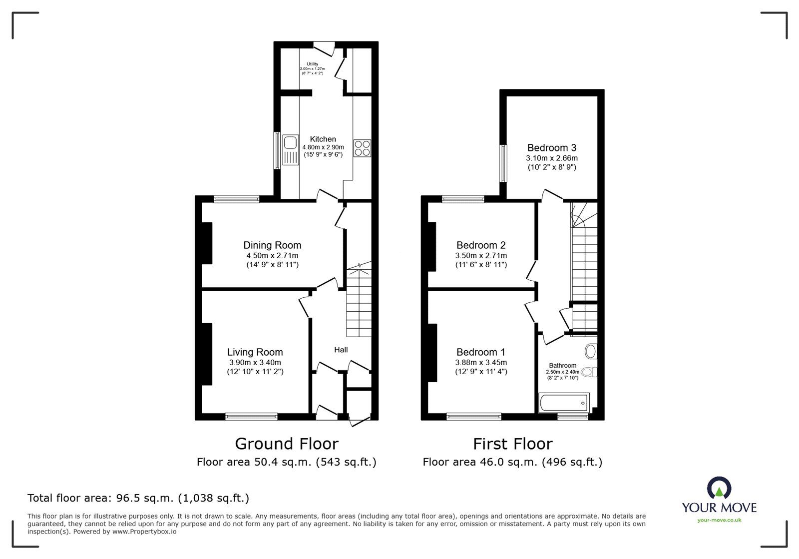 Floorplan of 3 bedroom End Terrace House for sale, Leylang Road, London, SE14