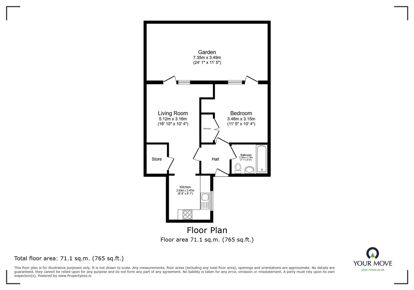 Floorplan of 1 bedroom  Flat for sale, Varcoe Road, London, SE16