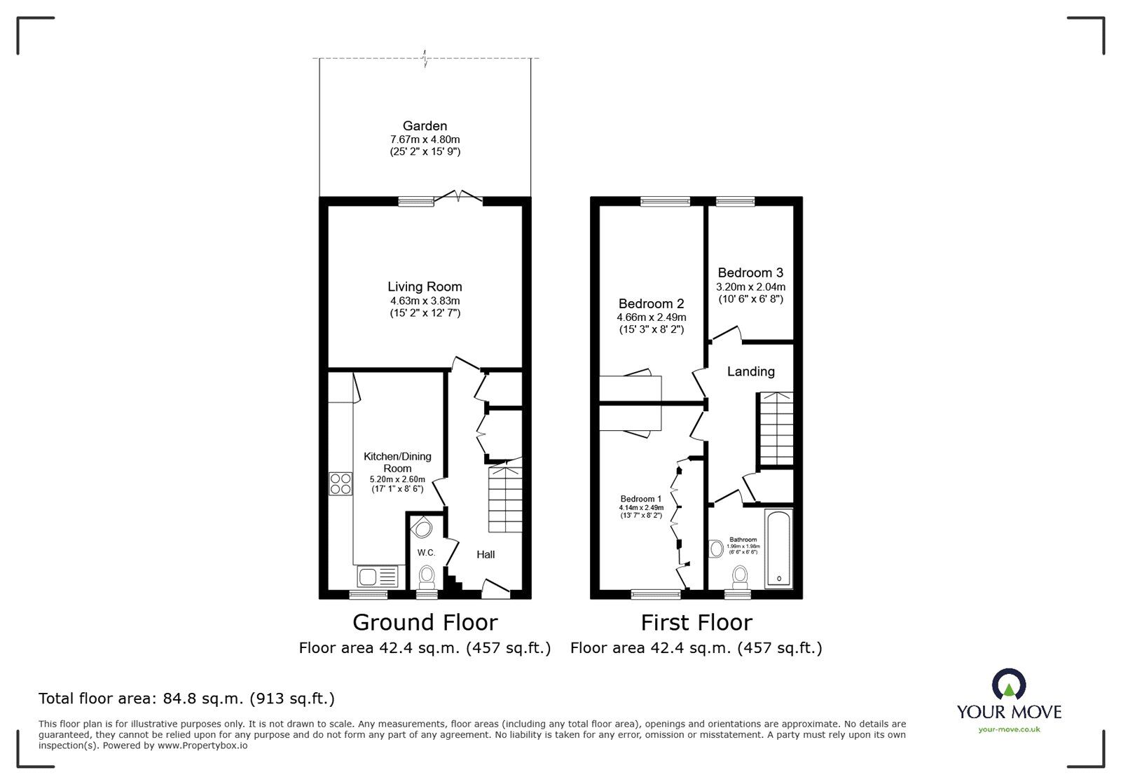 Floorplan of 3 bedroom Mid Terrace House for sale, Chubworthy Street, London, SE14