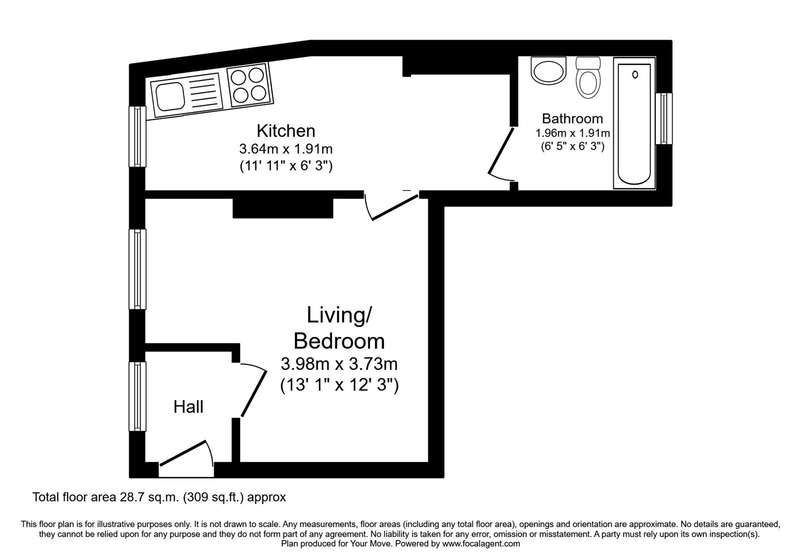 Floorplan of  Flat for sale, Breakspears Road, London, SE4