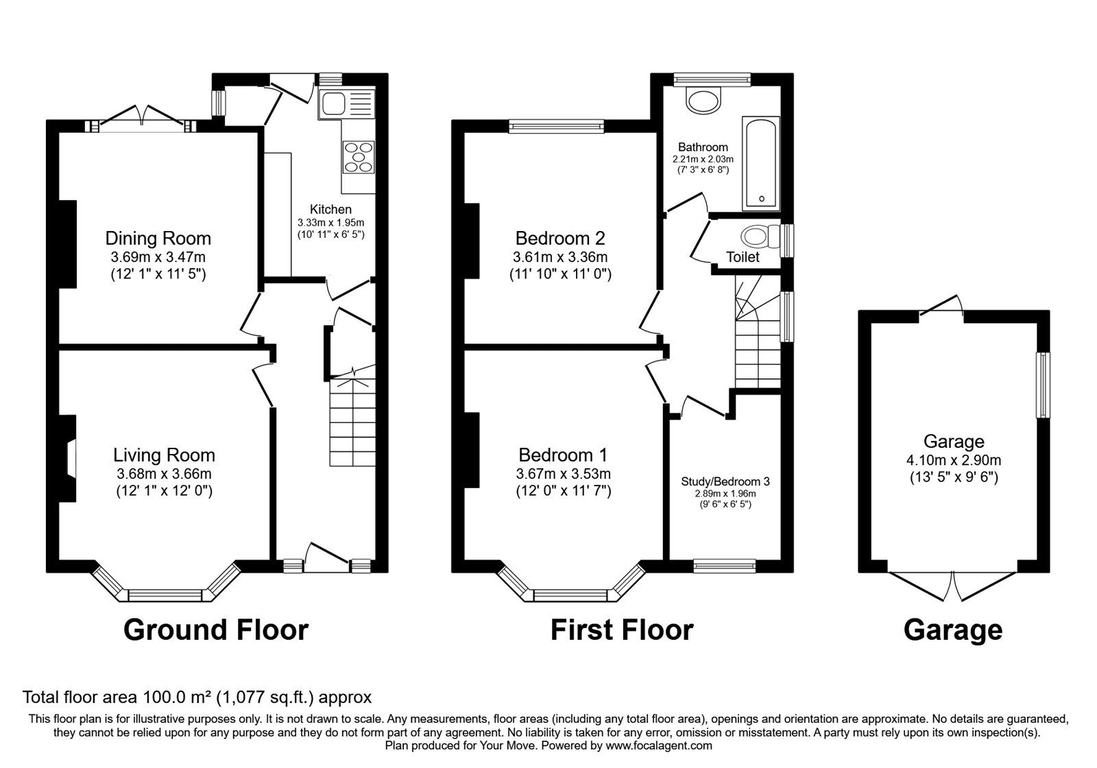 Floorplan of 3 bedroom Mid Terrace House for sale, Bamford Road, Bromley, BR1