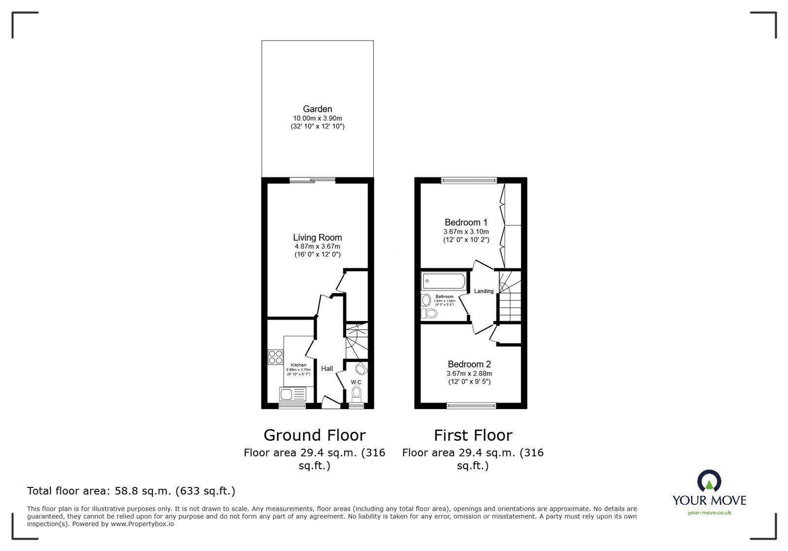 Floorplan of 2 bedroom Mid Terrace House for sale, Staffordshire Street, London, SE15