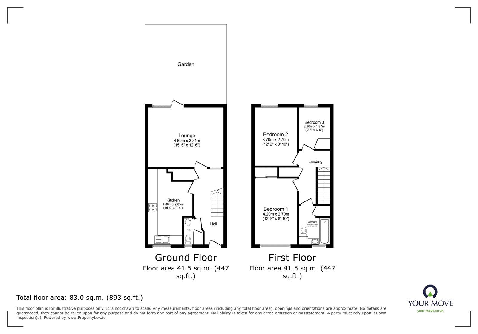 Floorplan of 3 bedroom  Flat for sale, Abinger Grove, London, SE8