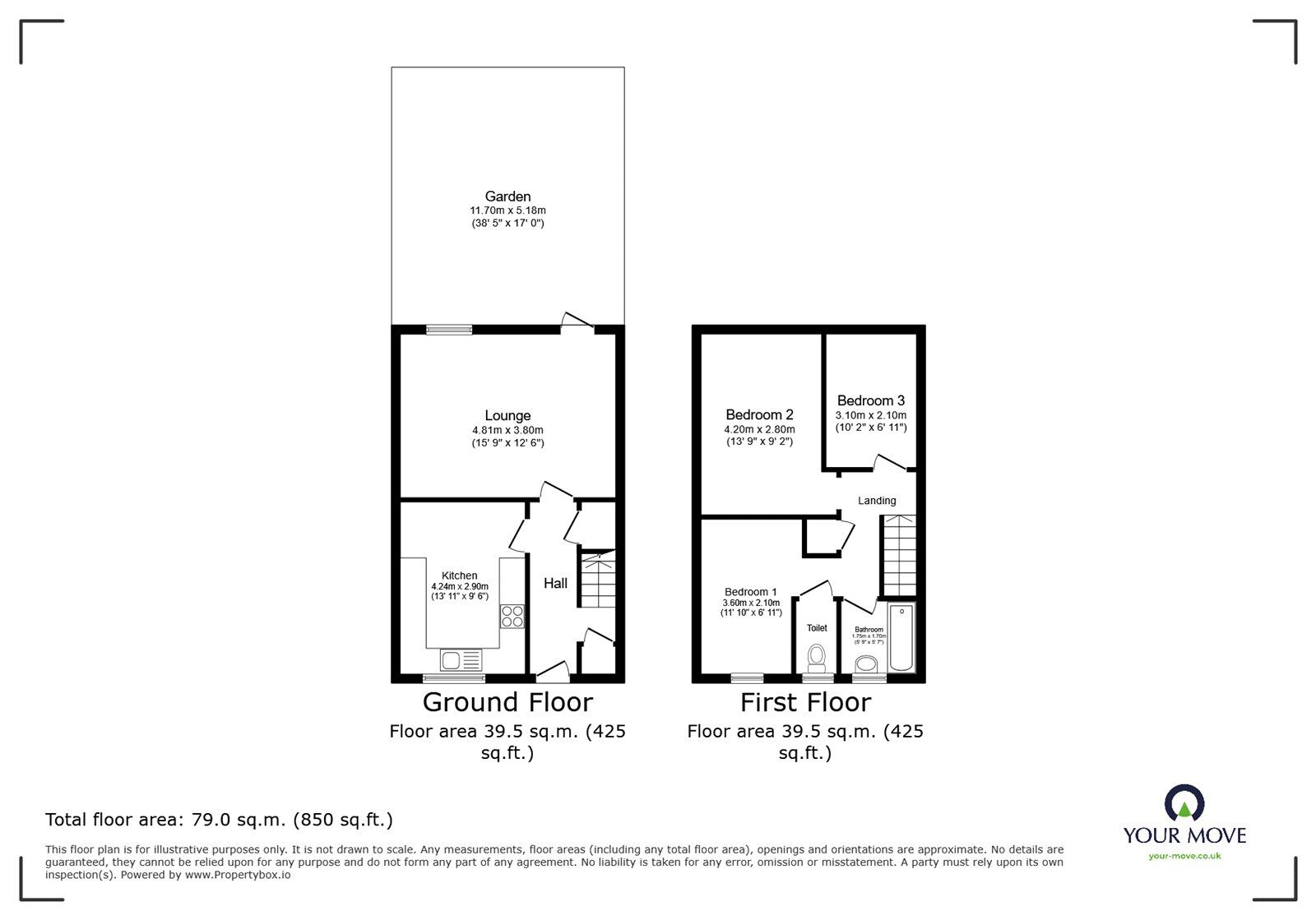 Floorplan of 3 bedroom Mid Terrace House for sale, Hanover Park, London, SE15