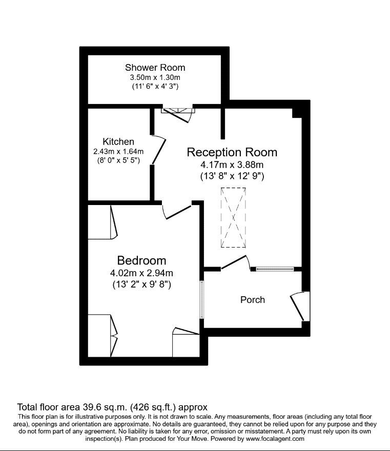 Floorplan of 1 bedroom Flat to rent, New Cross Road, London, SE14