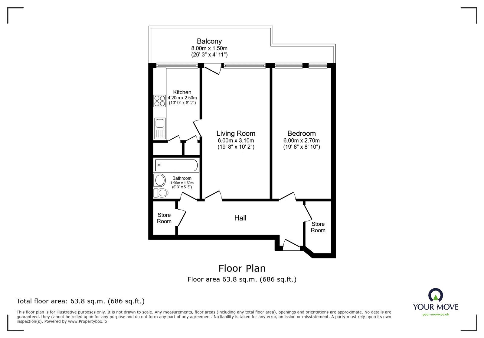 Floorplan of 1 bedroom  Flat to rent, Cator Street, London, SE15