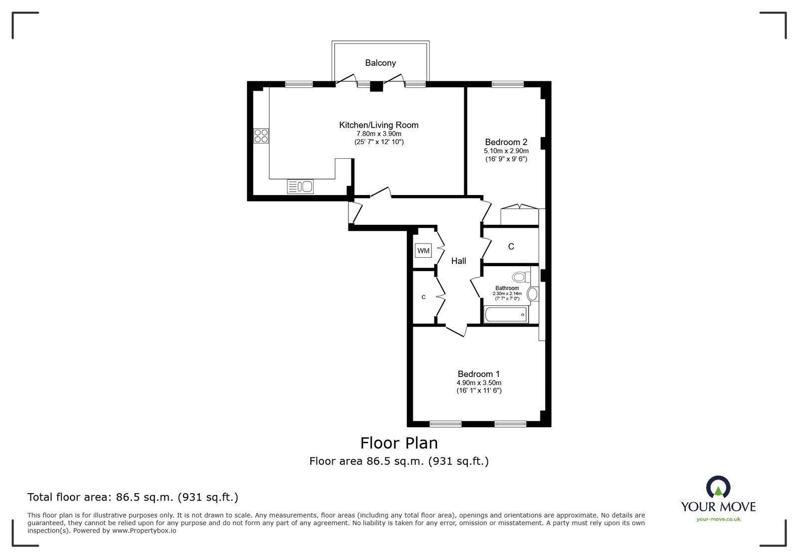 Floorplan of 2 bedroom  Flat for sale, Moulding Lane, London, SE14
