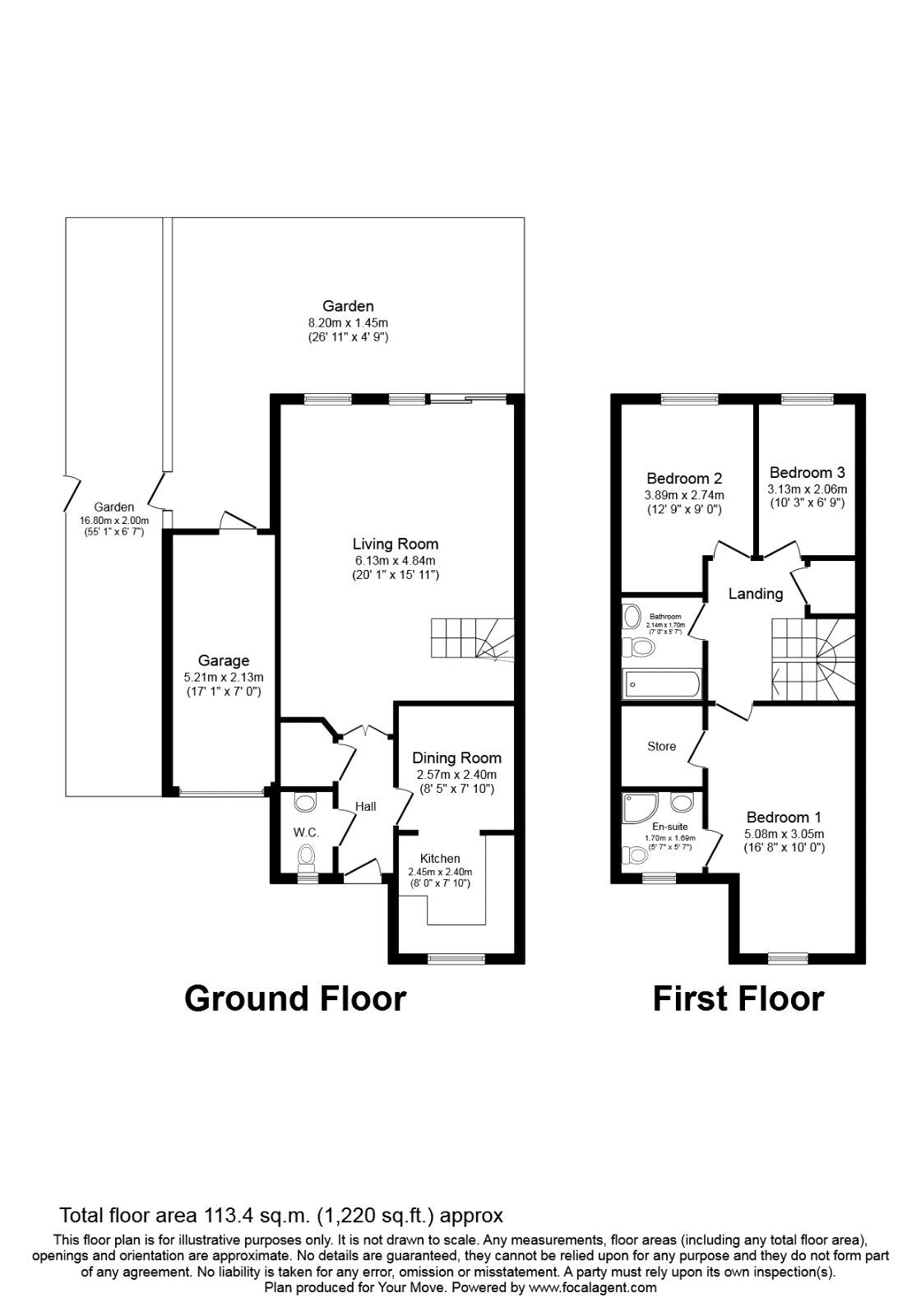 Floorplan of 3 bedroom End Terrace House for sale, Joseph Hardcastle Close, London, SE14