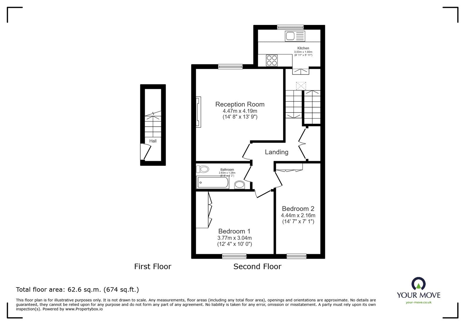 Floorplan of 2 bedroom Flat for sale, Lewisham Way, London, SE14