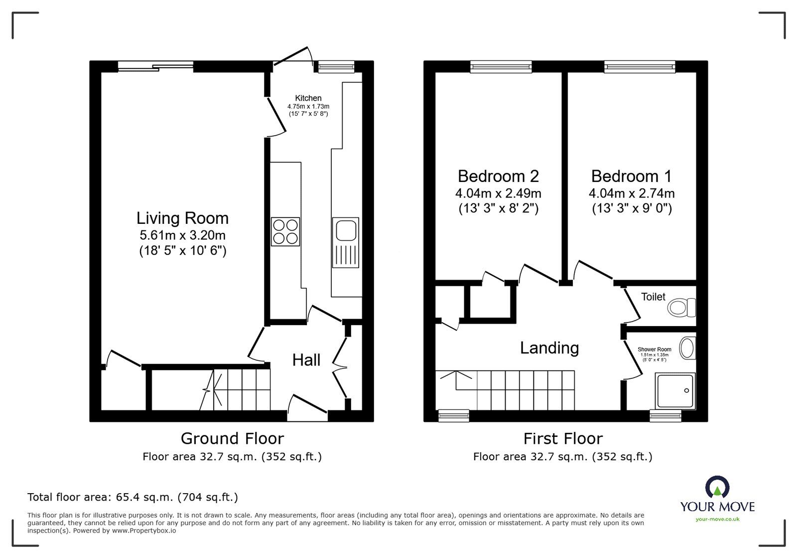 Floorplan of 2 bedroom Mid Terrace House for sale, Manor Grove, London, SE15