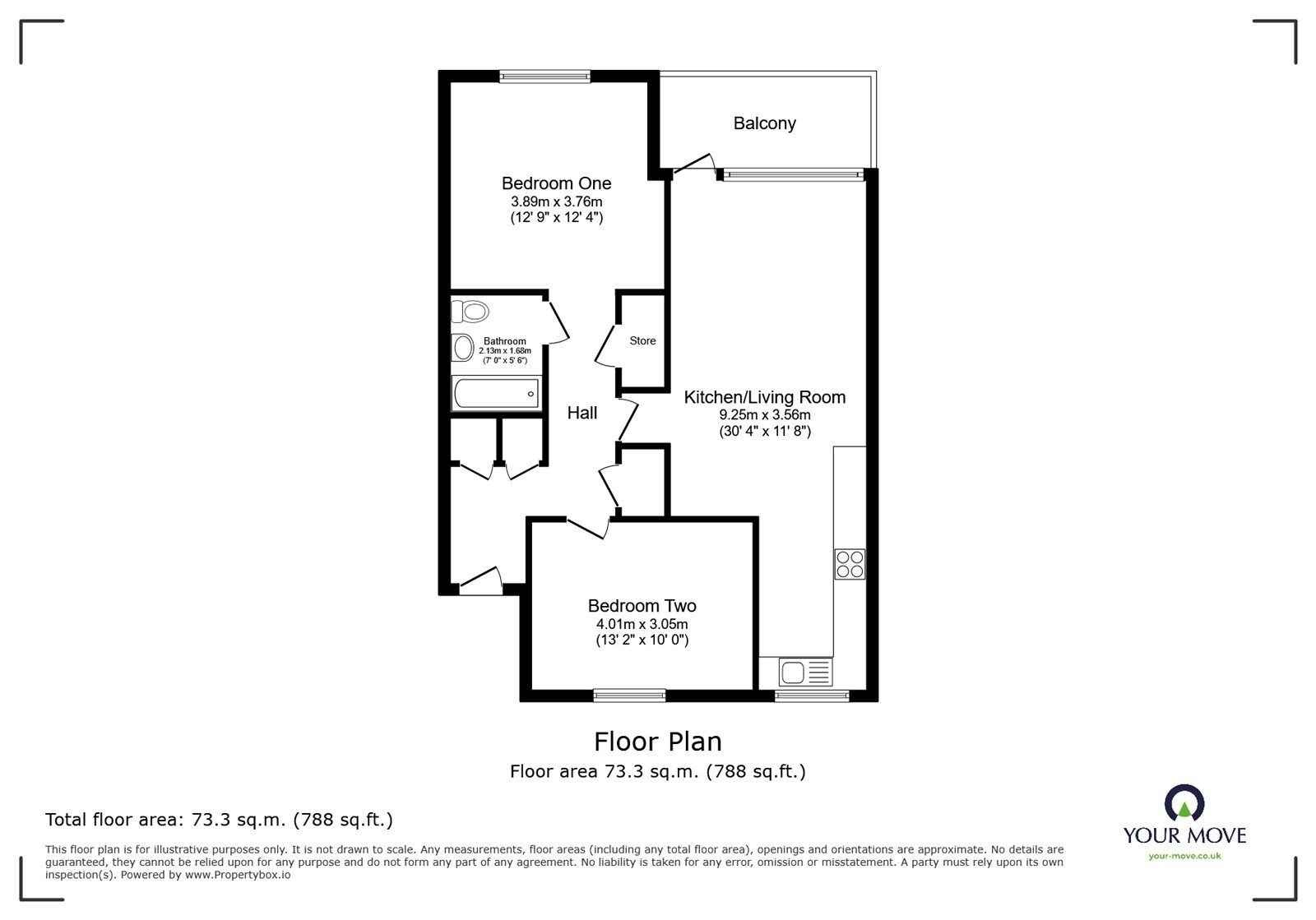 Floorplan of 2 bedroom Flat for sale, Reaston Street, London, SE14