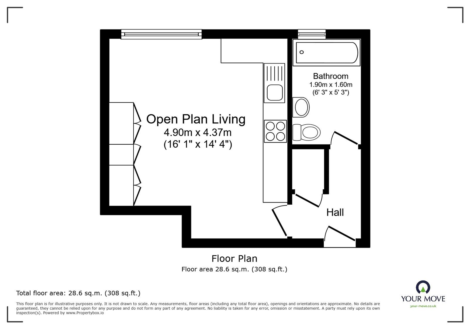 Floorplan of Flat for sale, Granville Square, London, SE15