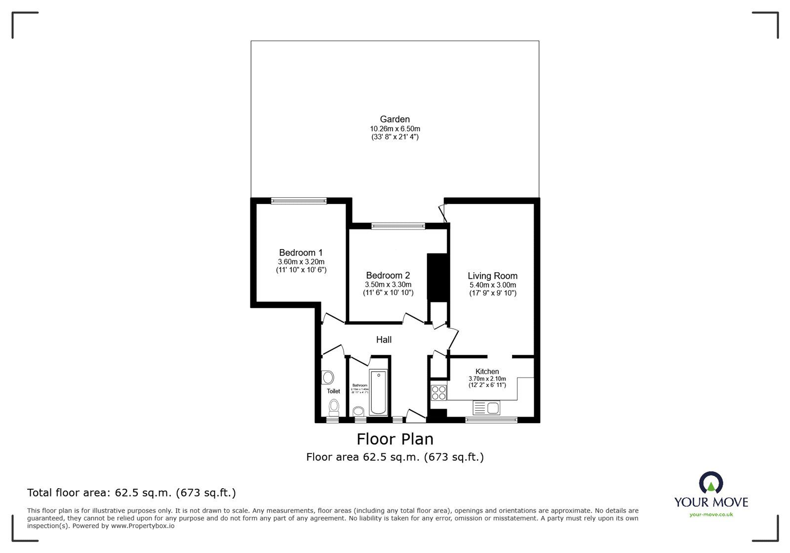 Floorplan of 2 bedroom Flat for sale, Pomeroy Street, London, SE14