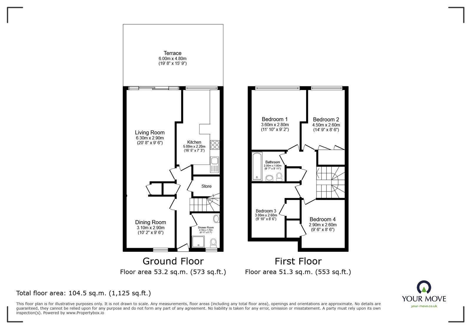 Floorplan of 4 bedroom End Terrace House for sale, Limes Walk, Linden Grove, London, SE15