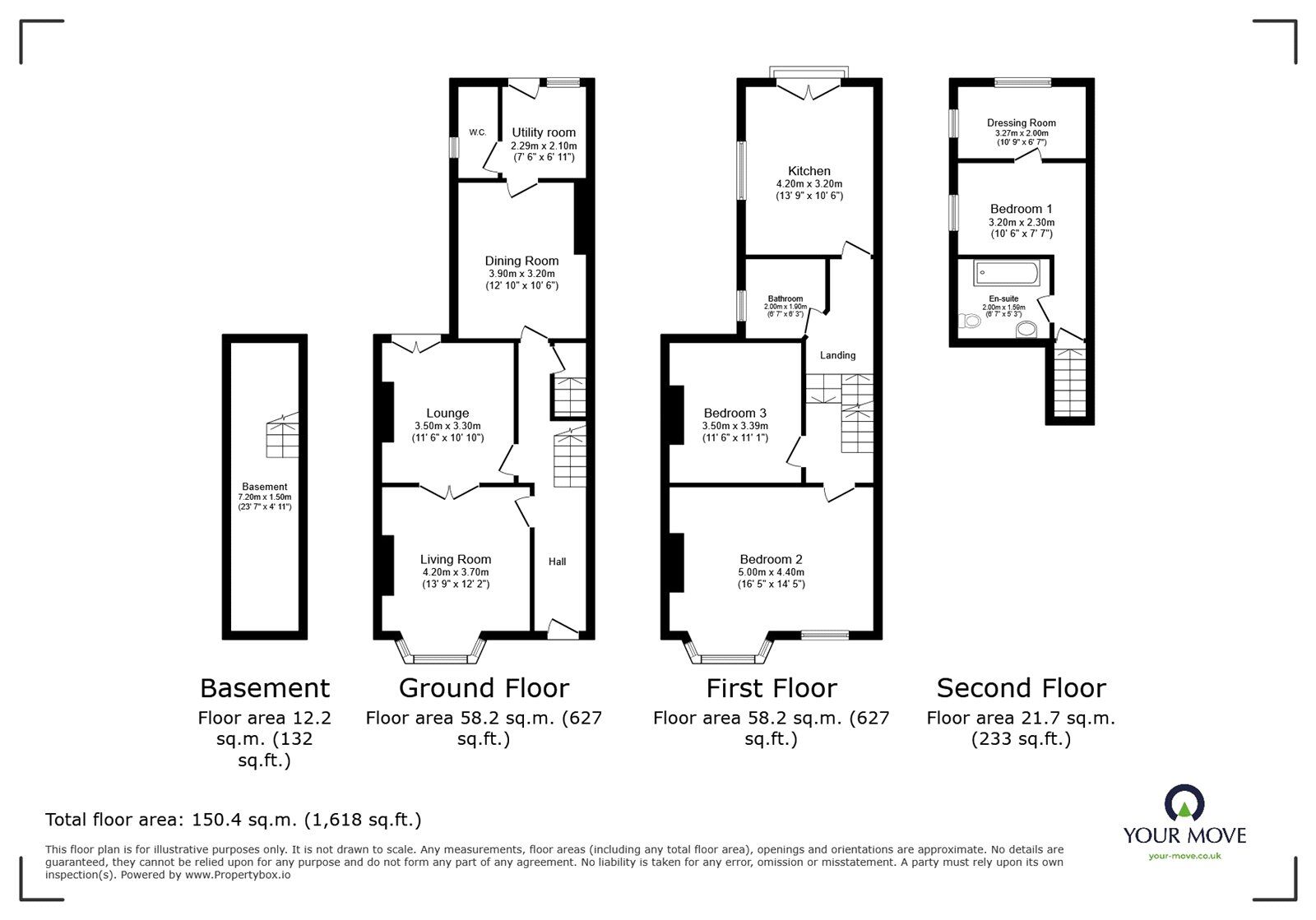 Floorplan of Mid Terrace House for sale, Goodrich Road, London, SE22