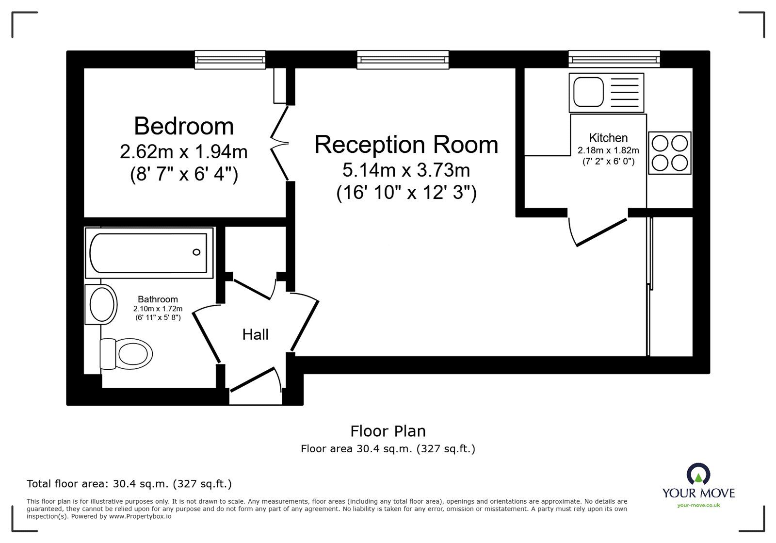 Floorplan of Flat for sale, Carew Court, London, SE14