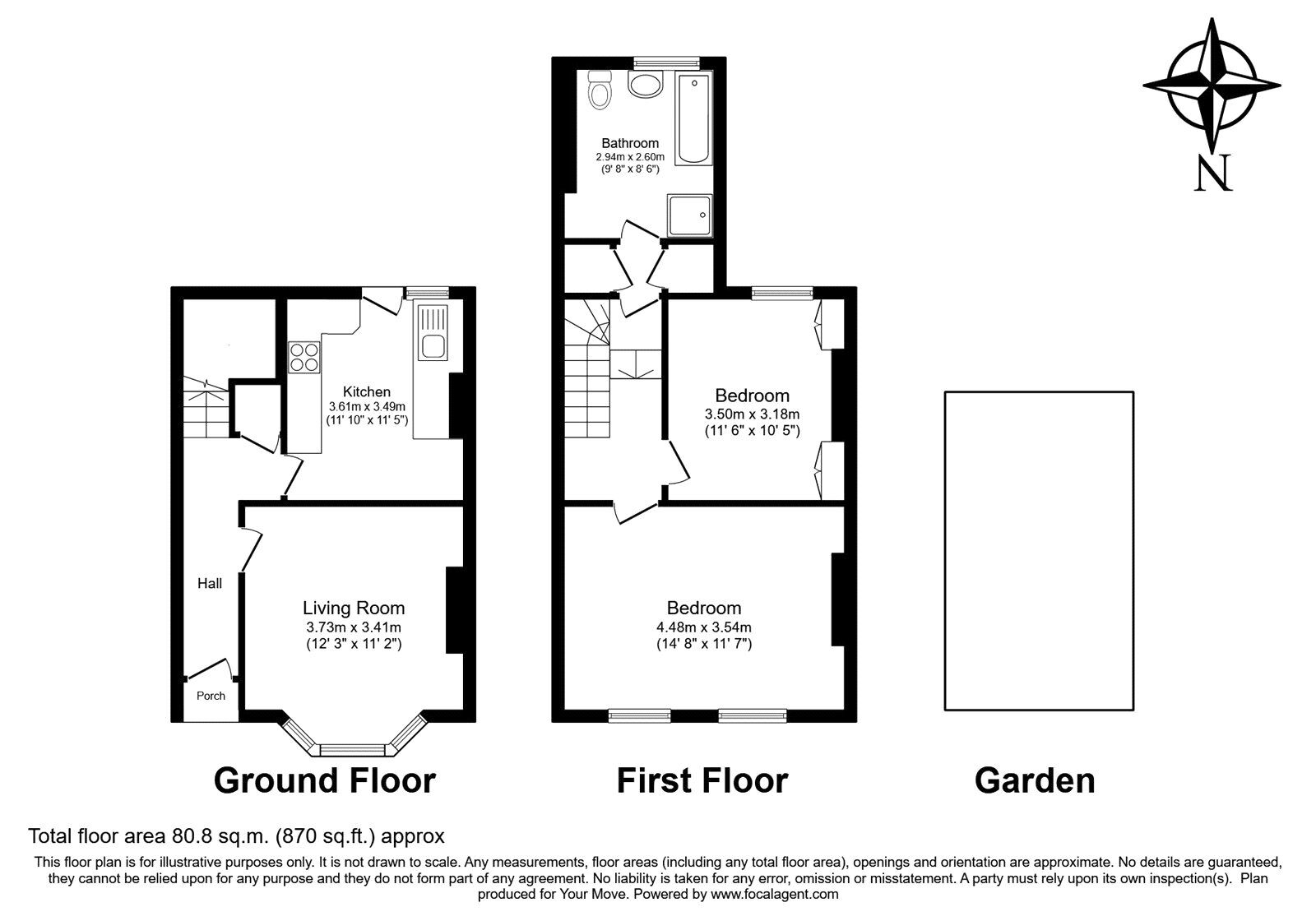 Floorplan of 2 bedroom Flat for sale, Casella Road, London, SE14