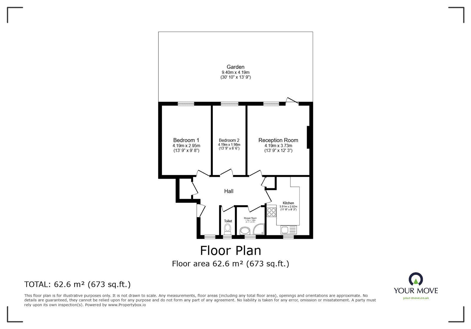 Floorplan of 2 bedroom Flat for sale, Beaconsfield Road, London, SE17