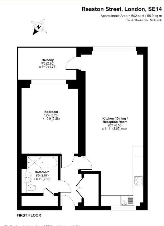 Floorplan of 1 bedroom Flat for sale, Reaston Street, London, SE14
