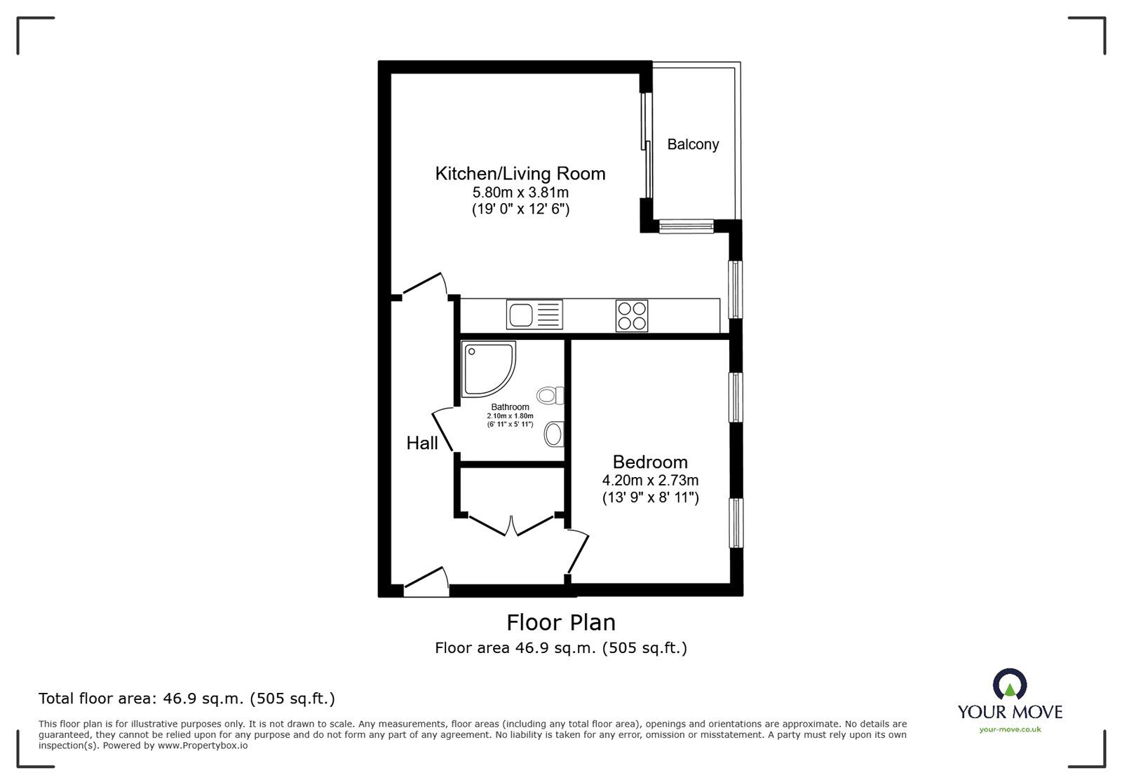 Floorplan of 1 bedroom Flat for sale, Batavia Road, London, SE14