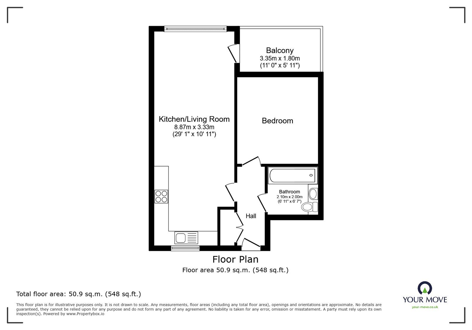 Floorplan of 1 bedroom Flat for sale, Reaston Street, London, SE14