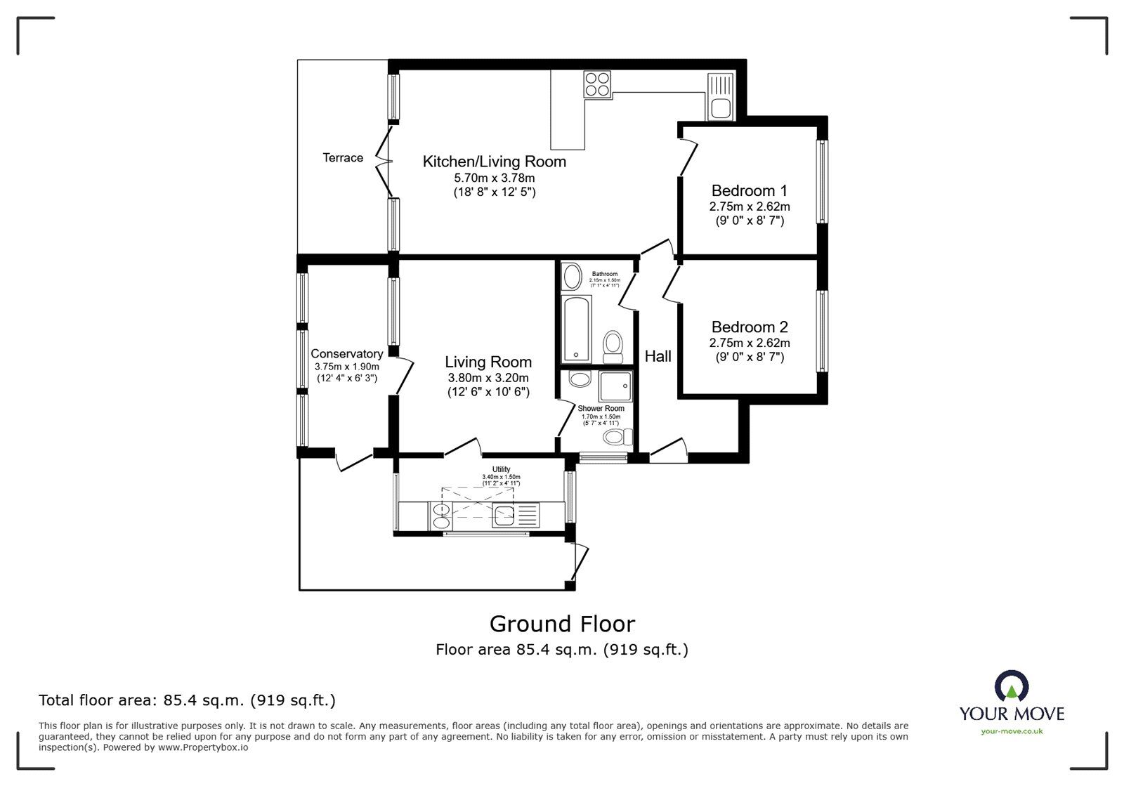 Floorplan of 3 bedroom Flat for sale, Dalrymple Road, London, SE4
