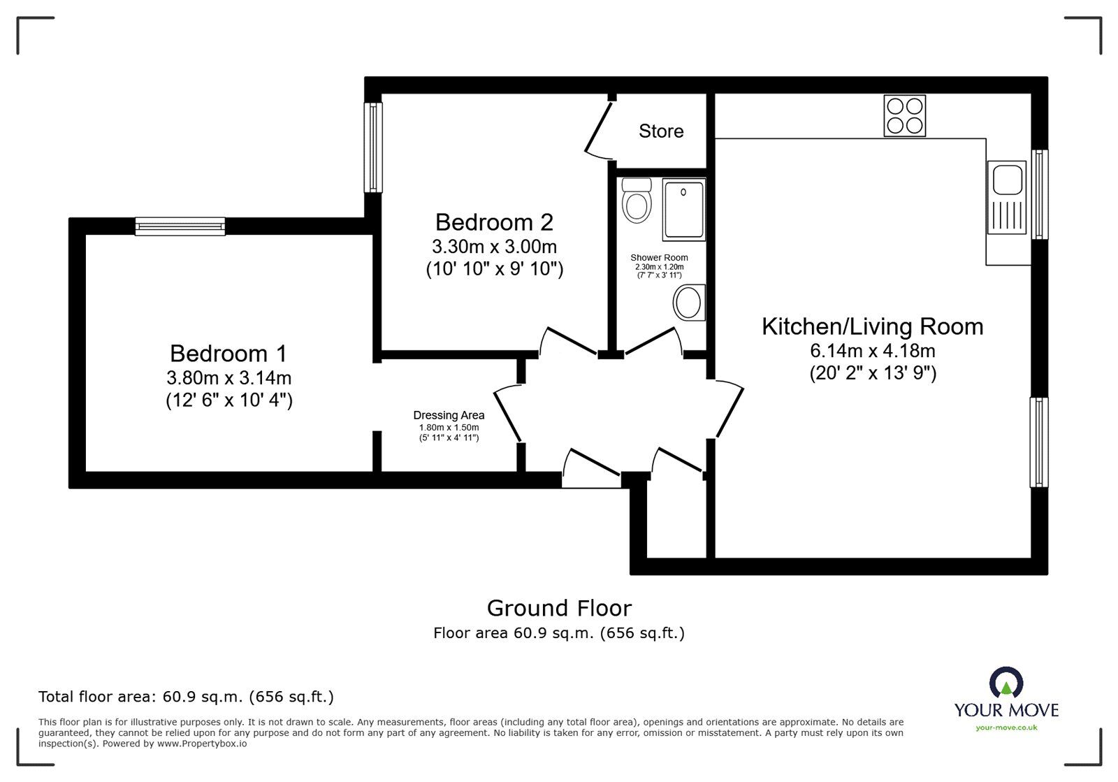 Floorplan of 2 bedroom Flat for sale, Bridge Meadows, London, SE14