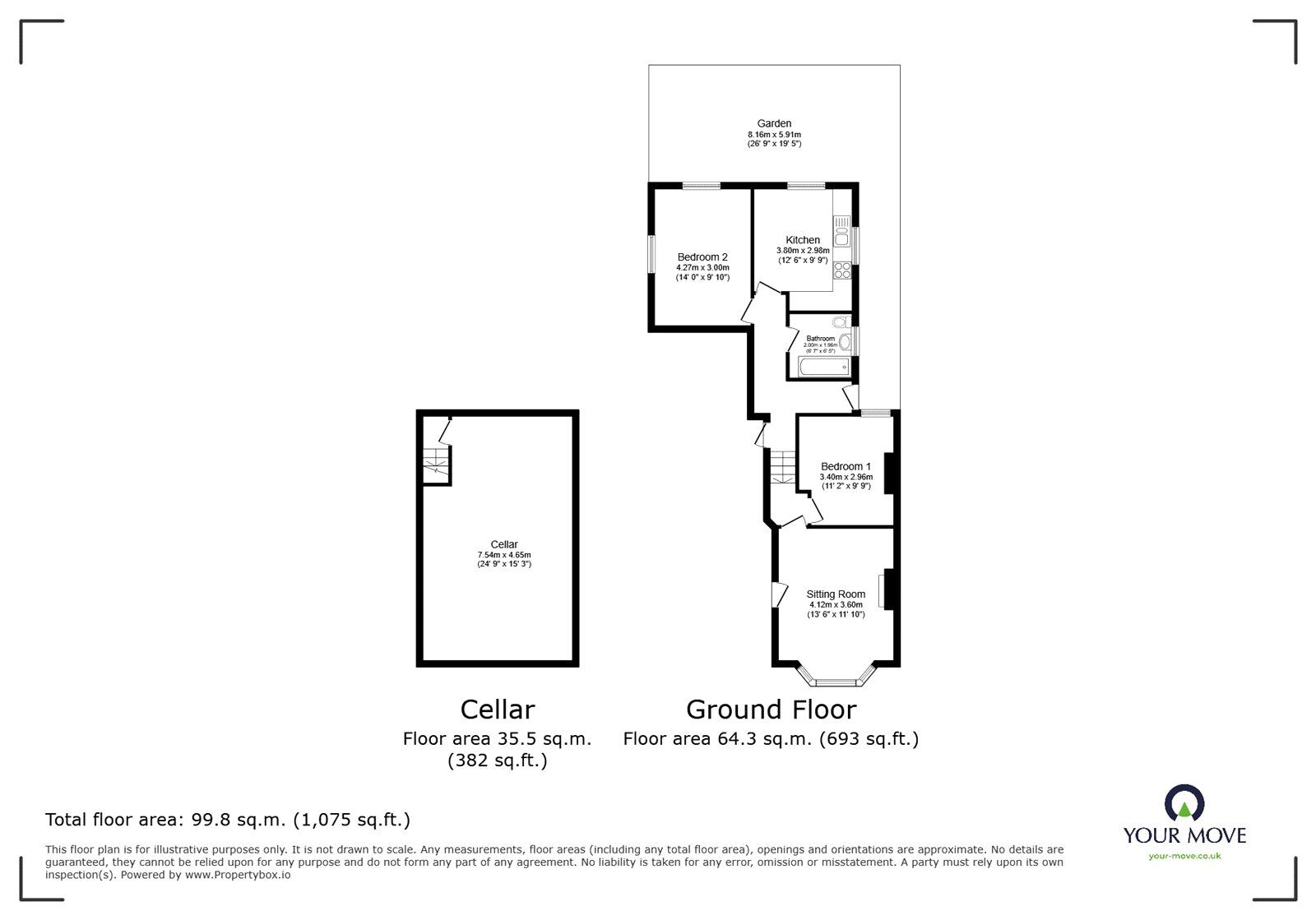 Floorplan of 2 bedroom Flat for sale, Edric Road, London, SE14